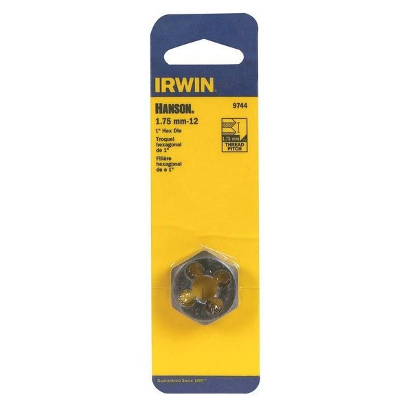 Irwin DIE 1"" HEX 12MM-1.75 MM 9744